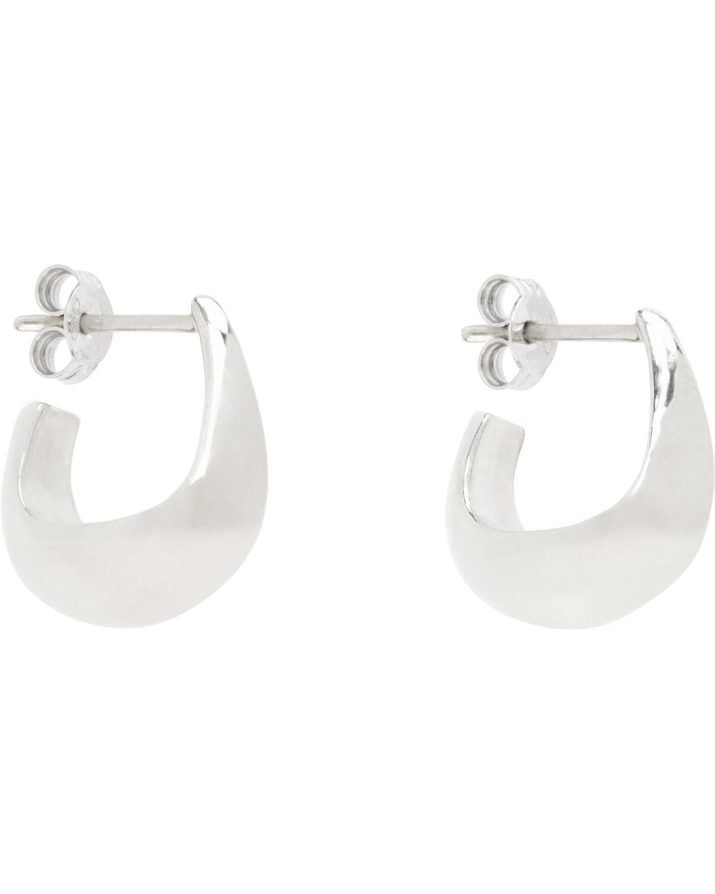 Lemaire White Curved Mini Drop Earrings for men