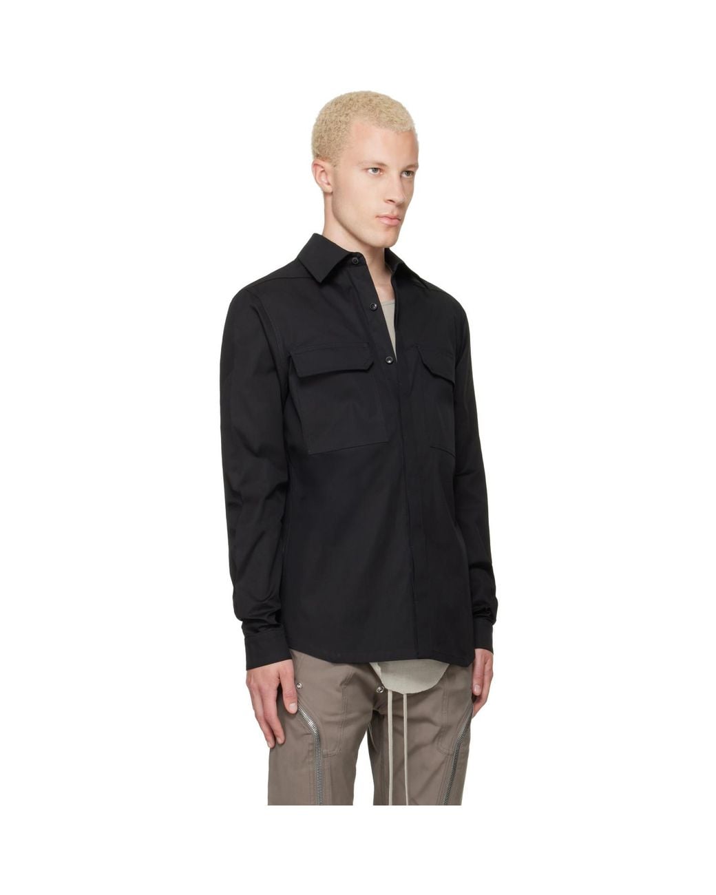 Rick Owens Black Tower Work Shirt for men