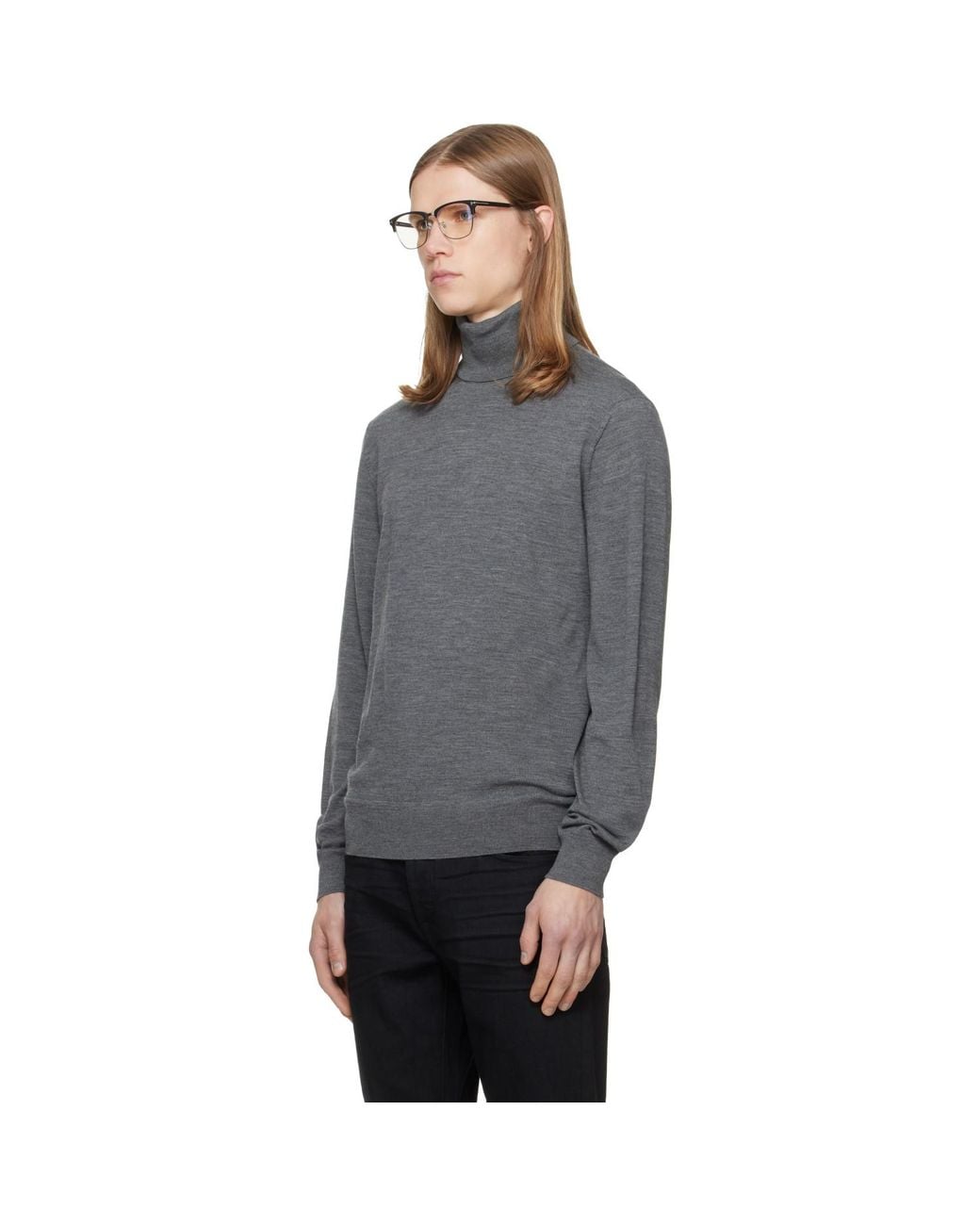 Tom Ford Gray Fine Gauge Pure Wool Turtleneck for men