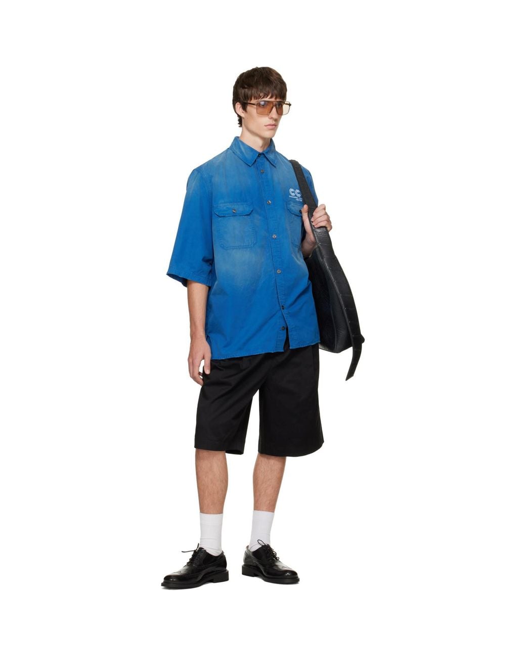 Willy Chavarria Blue S/S Workwear Corcoran Overshirt for men