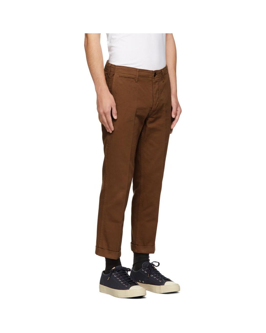 Visvim Brown High-water Chino Trousers for Men | Lyst