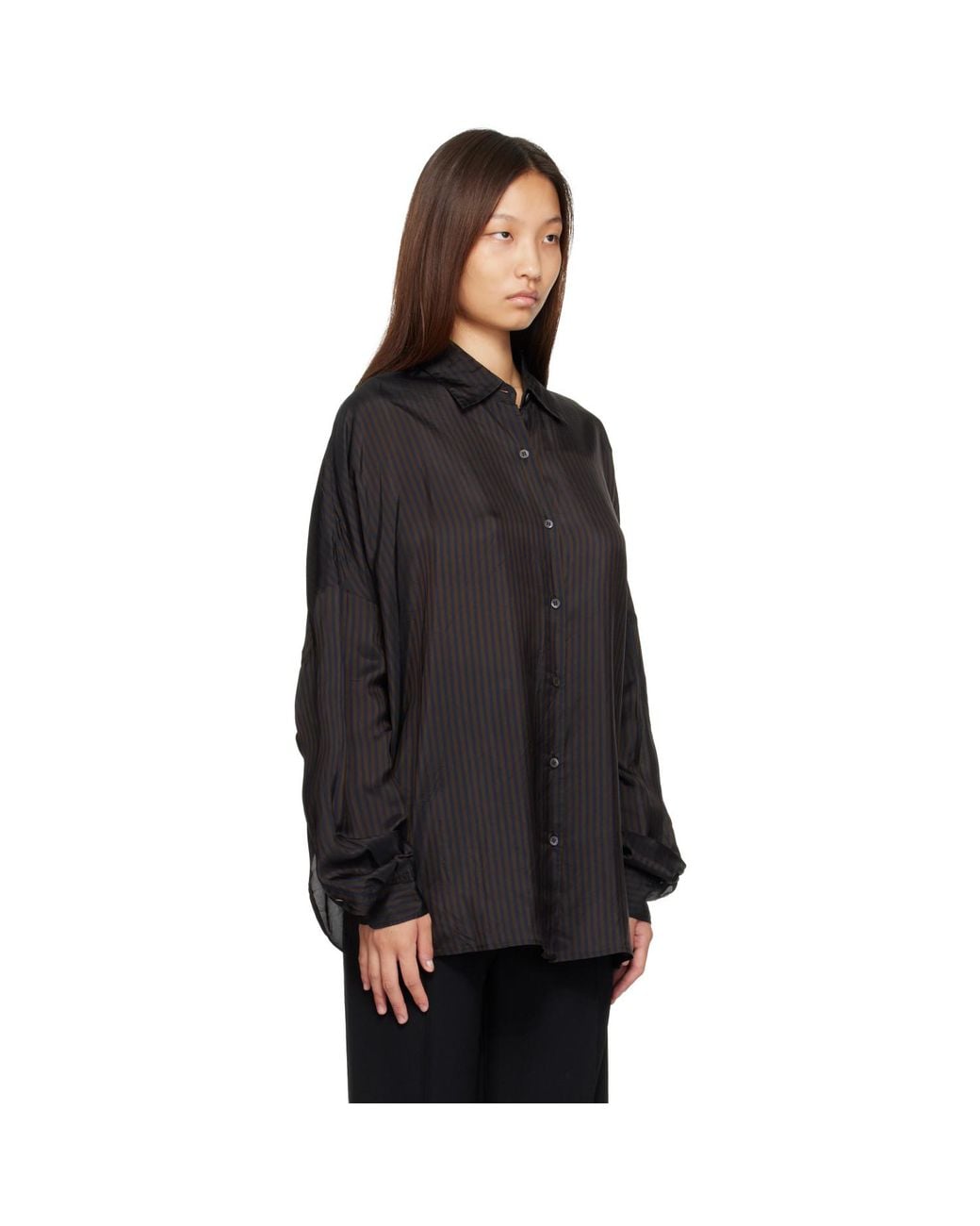 Dries Van Noten Black Cupro Cocoon Shirt