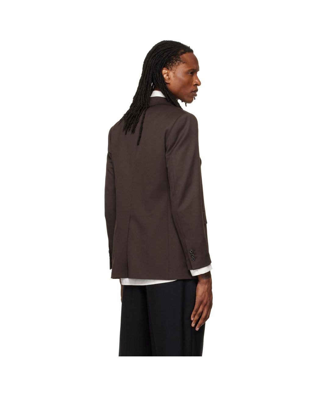 TONYWACK Brown Wool-Blend Tailored Blazer for men