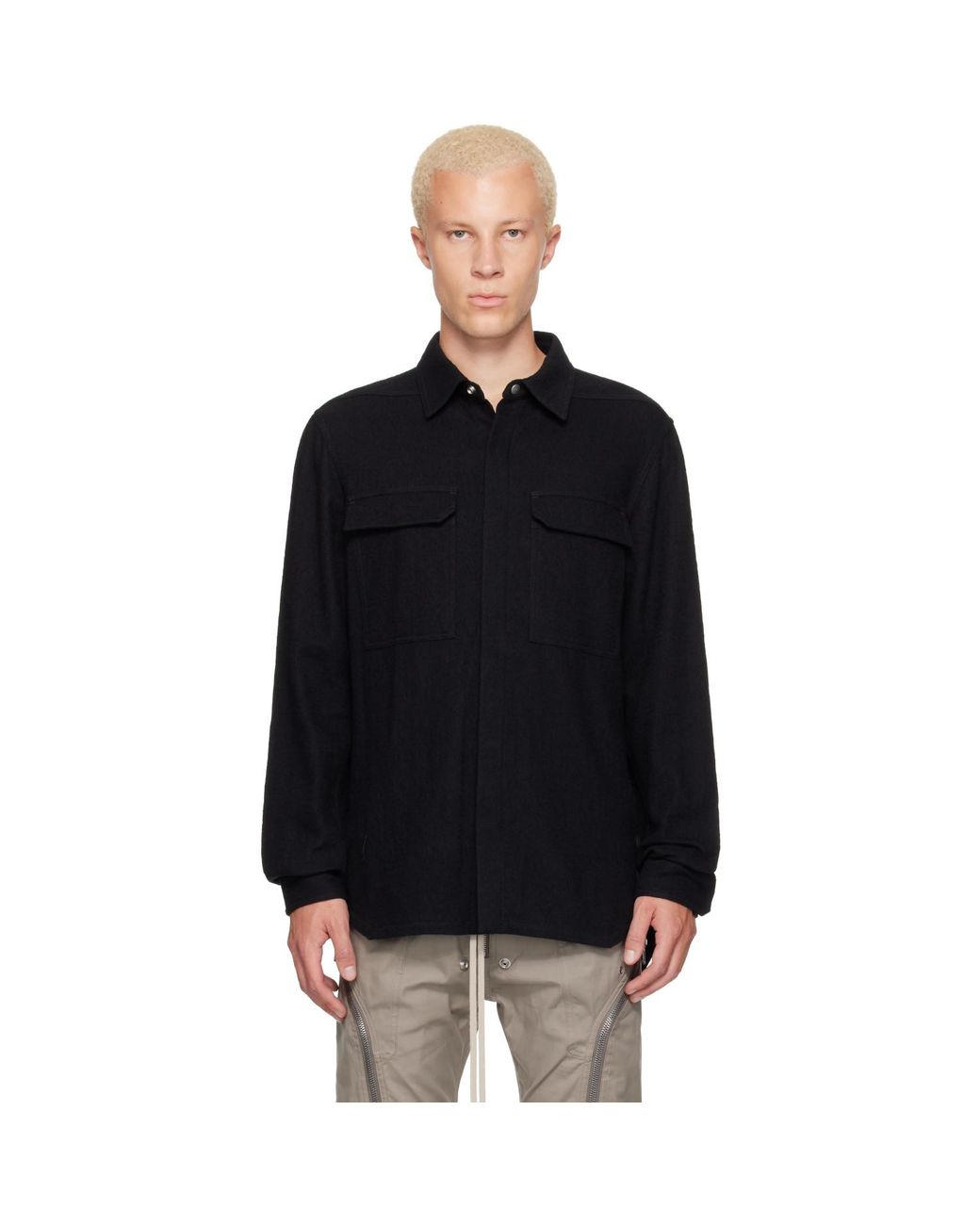 Rick Owens Black Tower Outershirt for men