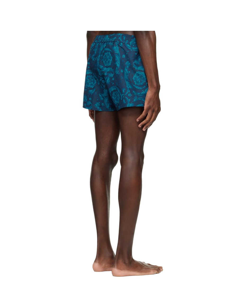Versace Blue Baroque Swim Shorts for men