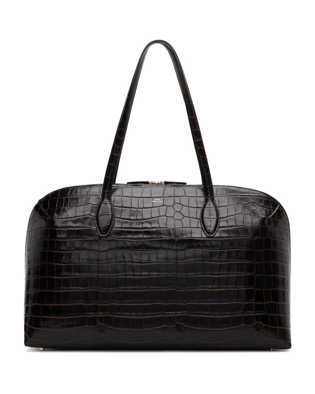 Totême Black Croco-Embossed Day Tote