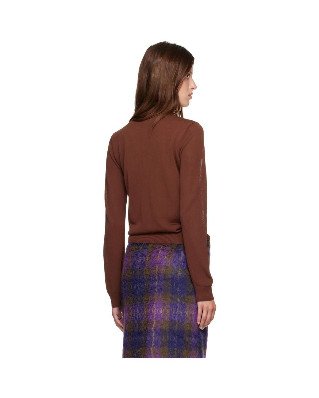 Ganni Red Argyle Cardigan