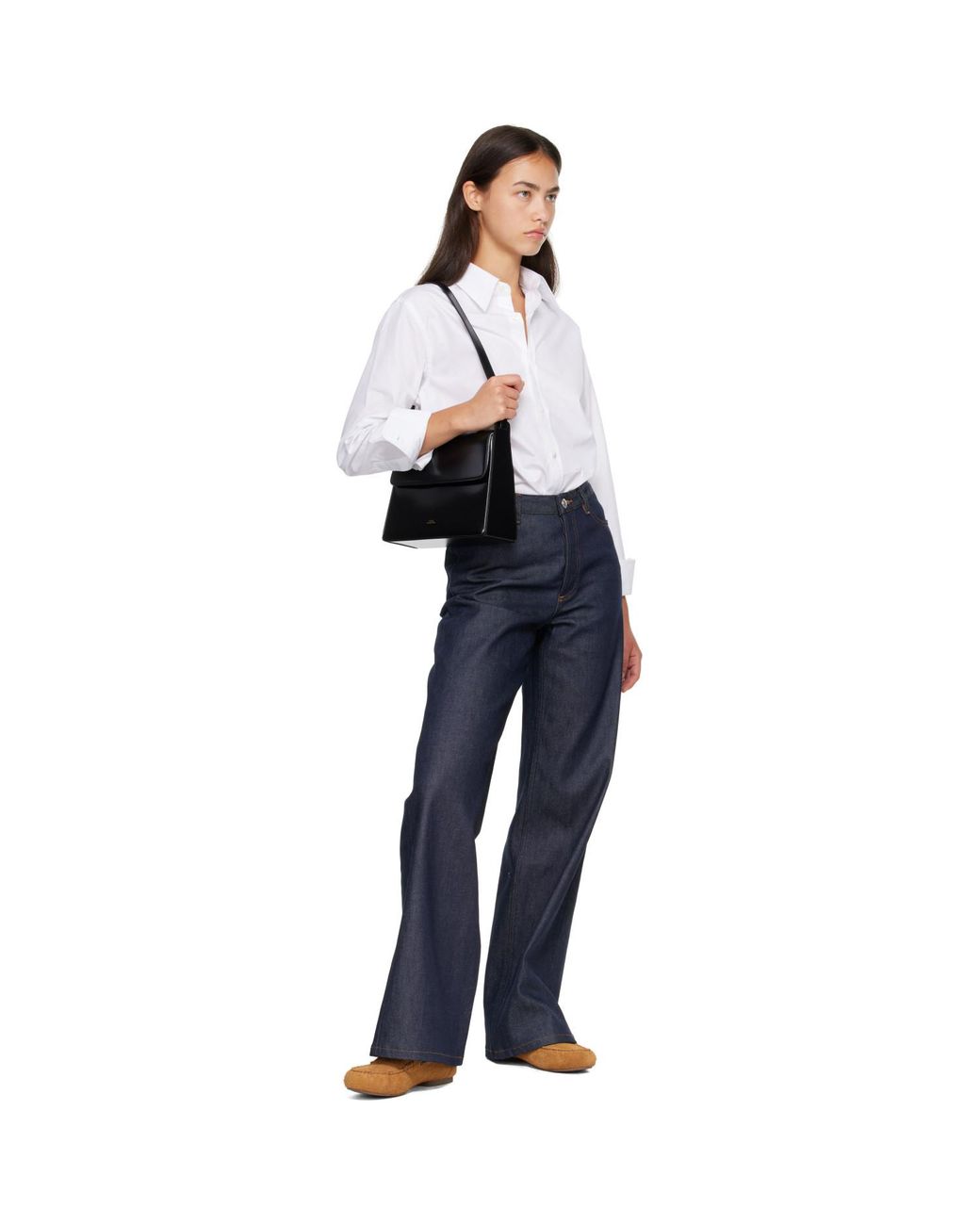 A.P.C. Black Virginie Flap Bag