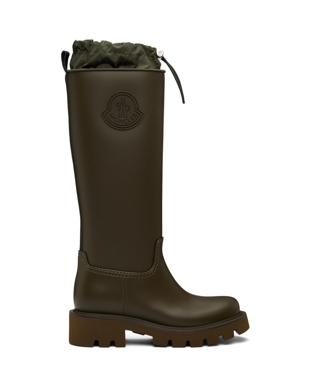 Moncler Green Khaki Kickstream High Rain Boots
