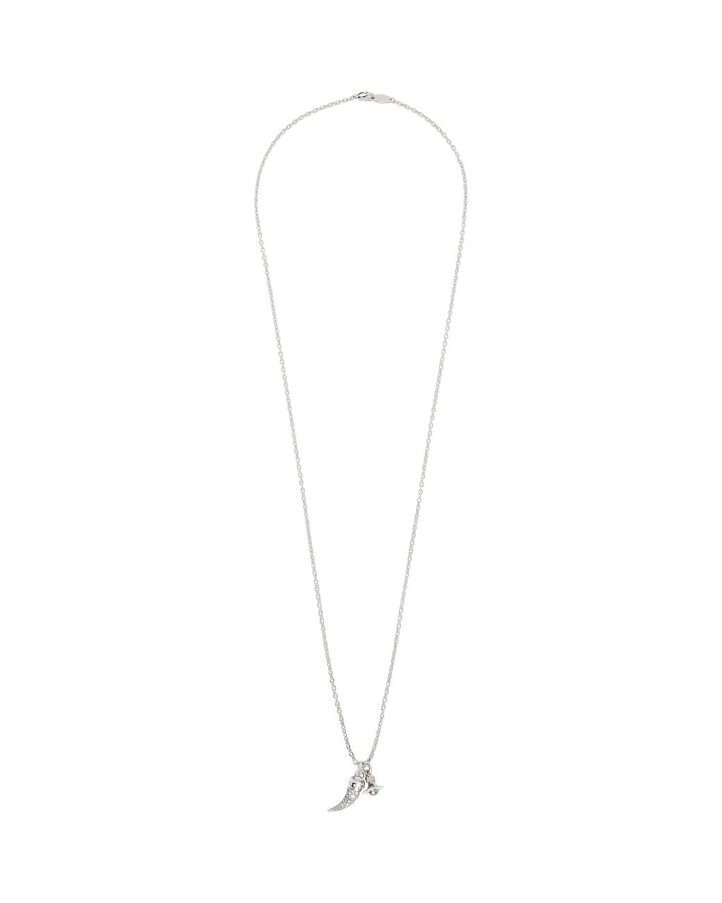 Vivienne Westwood White Ernest Long Pendant Necklace for men
