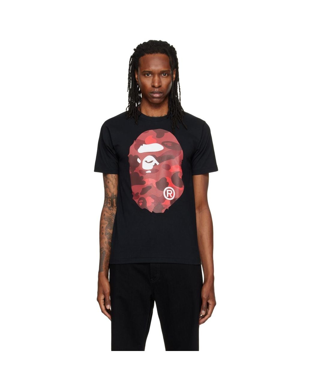 A Bathing Ape Black Color Camo Big Ape Head T-Shirt for men