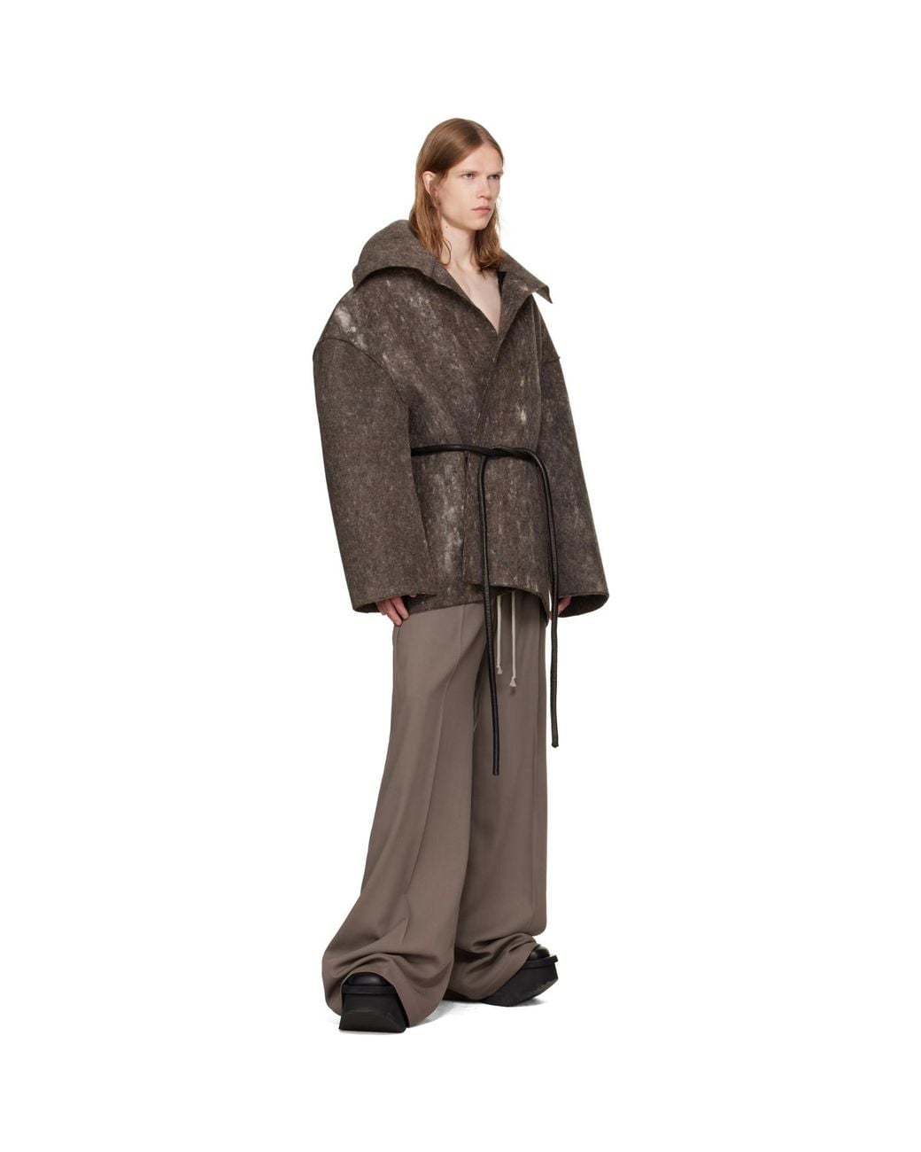 Rick Owens Brown Tower Dracucollar Jacket for men