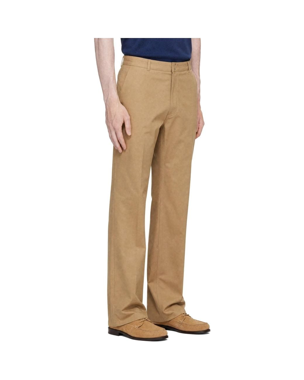 AMI Natural Paris Fit Cotton Trousers for men