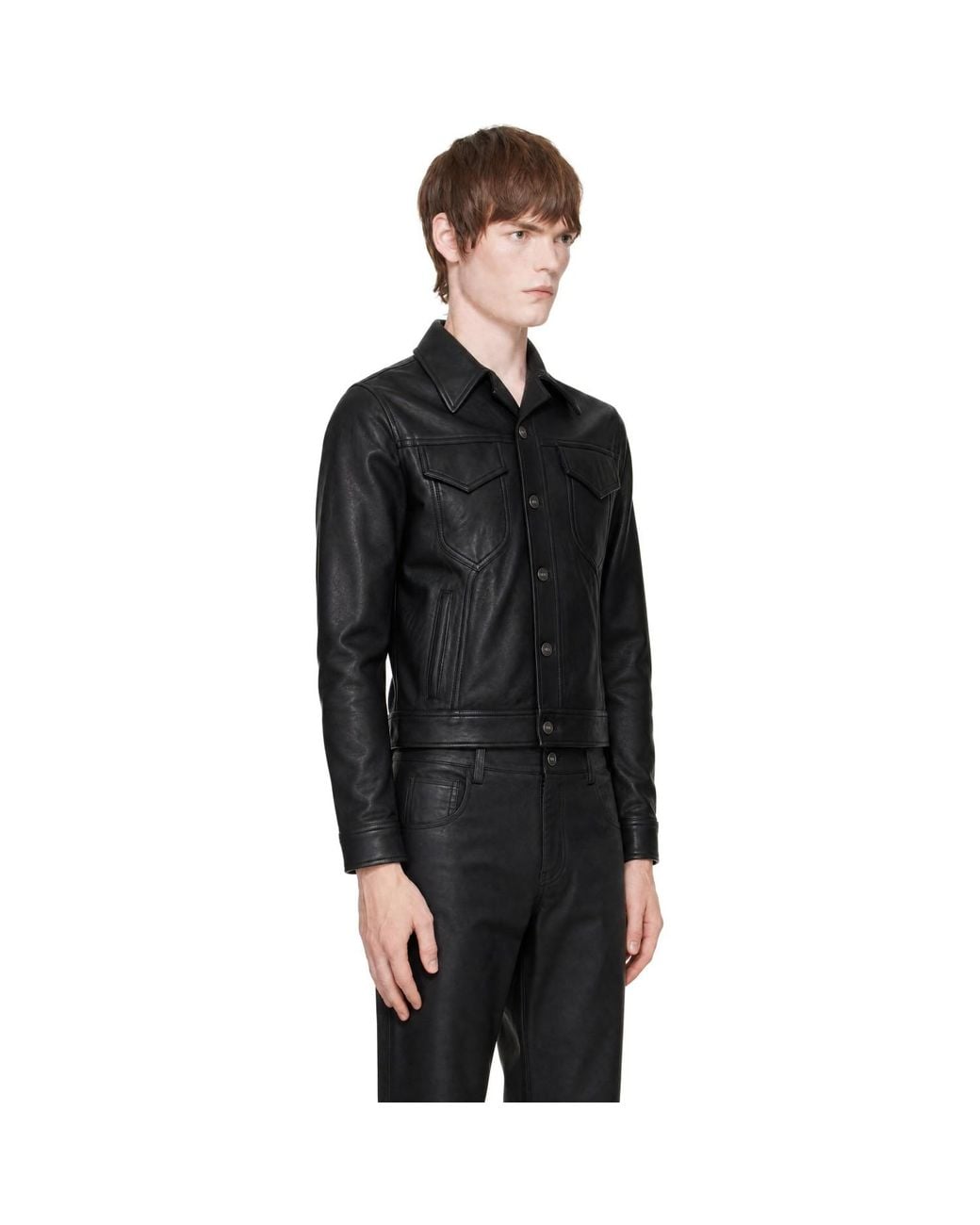 Amiri Black Vintage Cut Leather Jacket for men