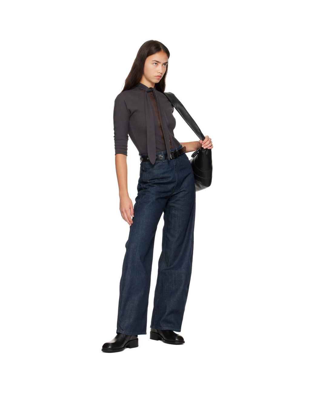 Lemaire Black Zipped Ankle Boots