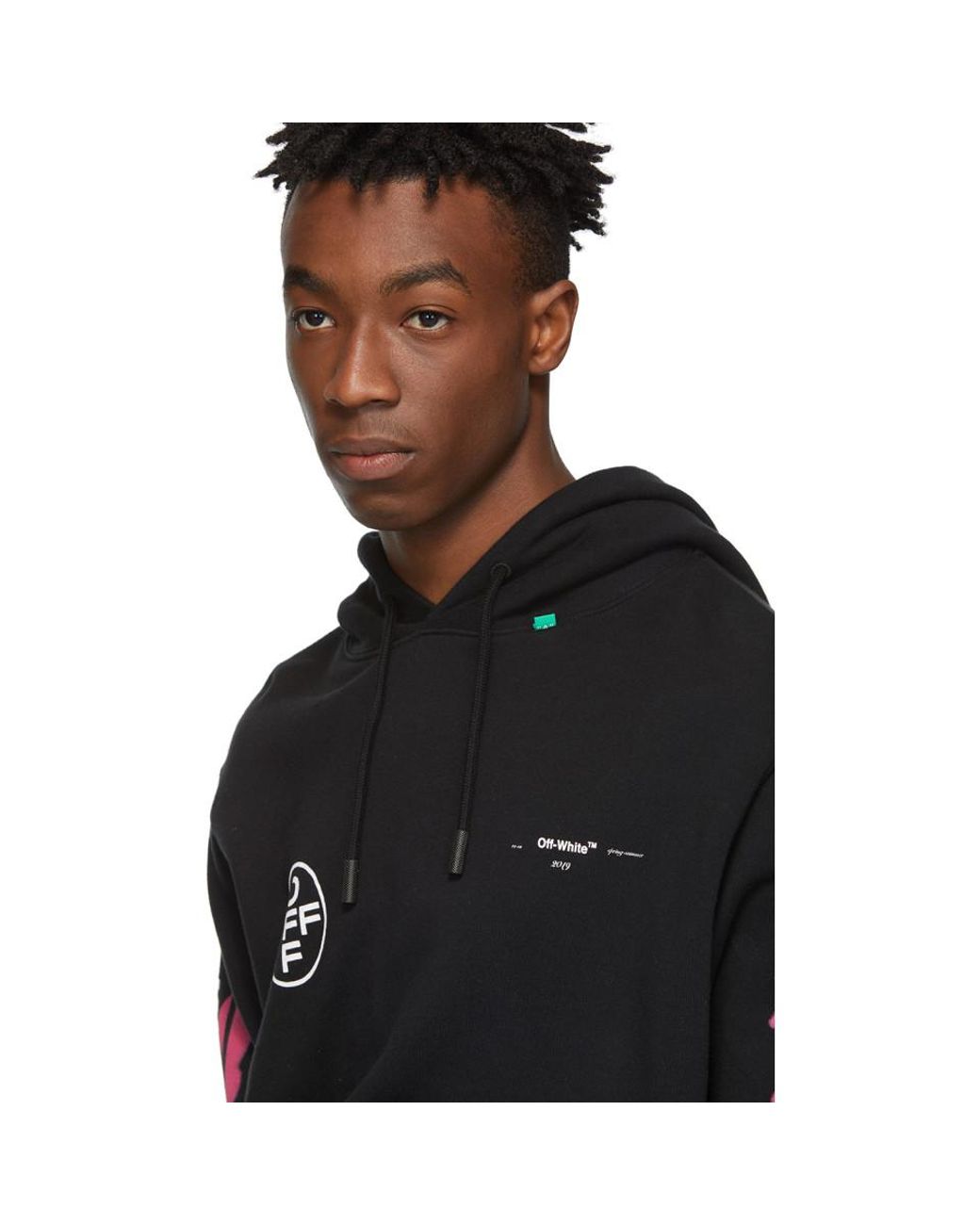 Virgil Abloh Black Diag Stencil Hoodie 