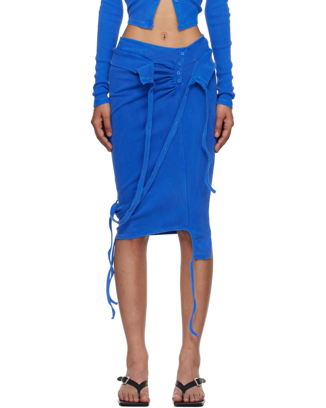 OTTOLINGER Knee-Length Rib Midi Skirt in Blue | Lyst