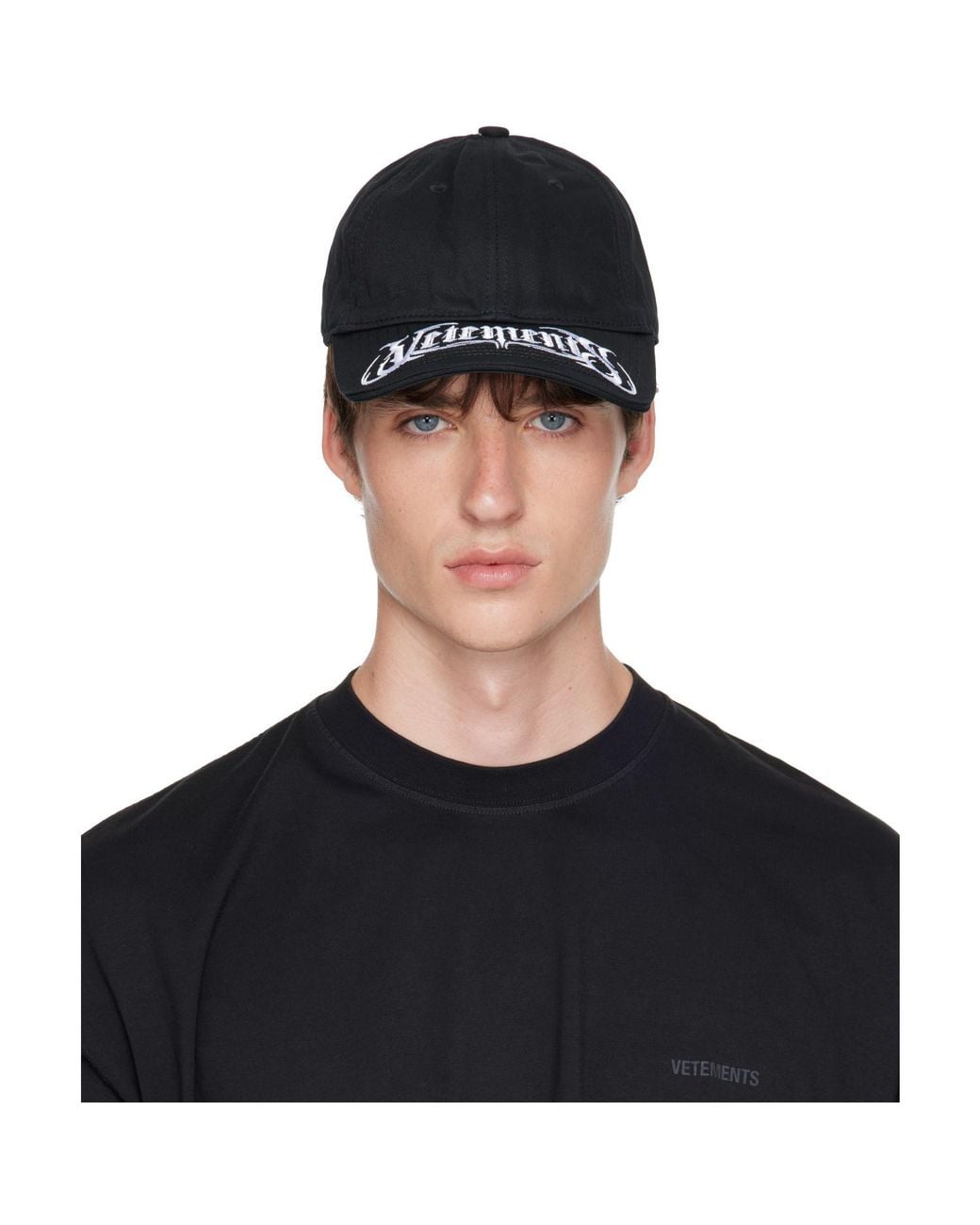 Vetements Black Metal Logo Cap for men