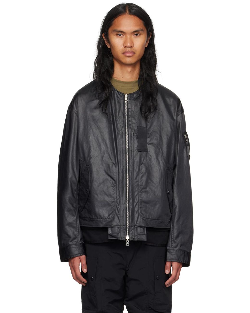 Ssense leather shop jacket