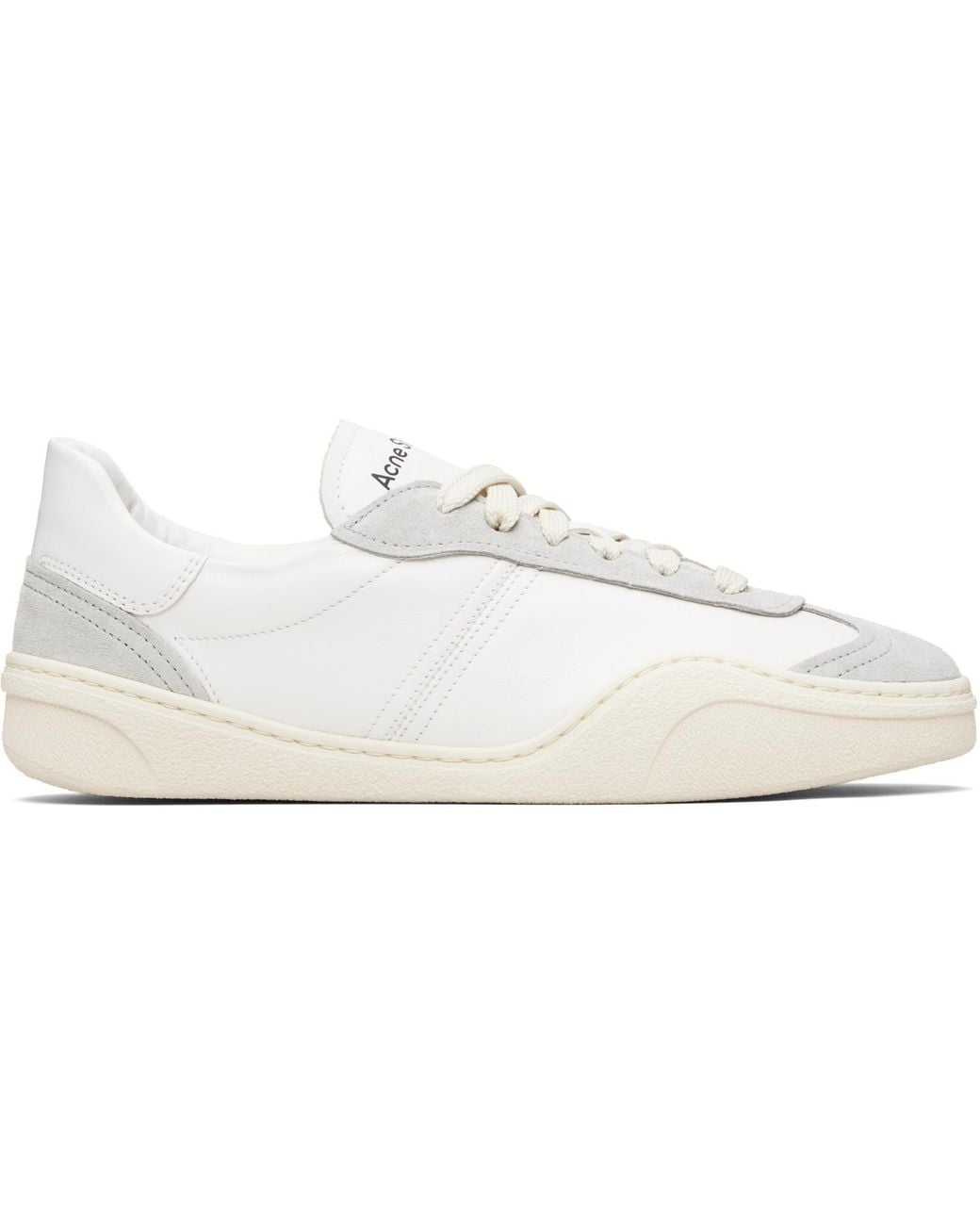 Acne White Leather Sneakers for men
