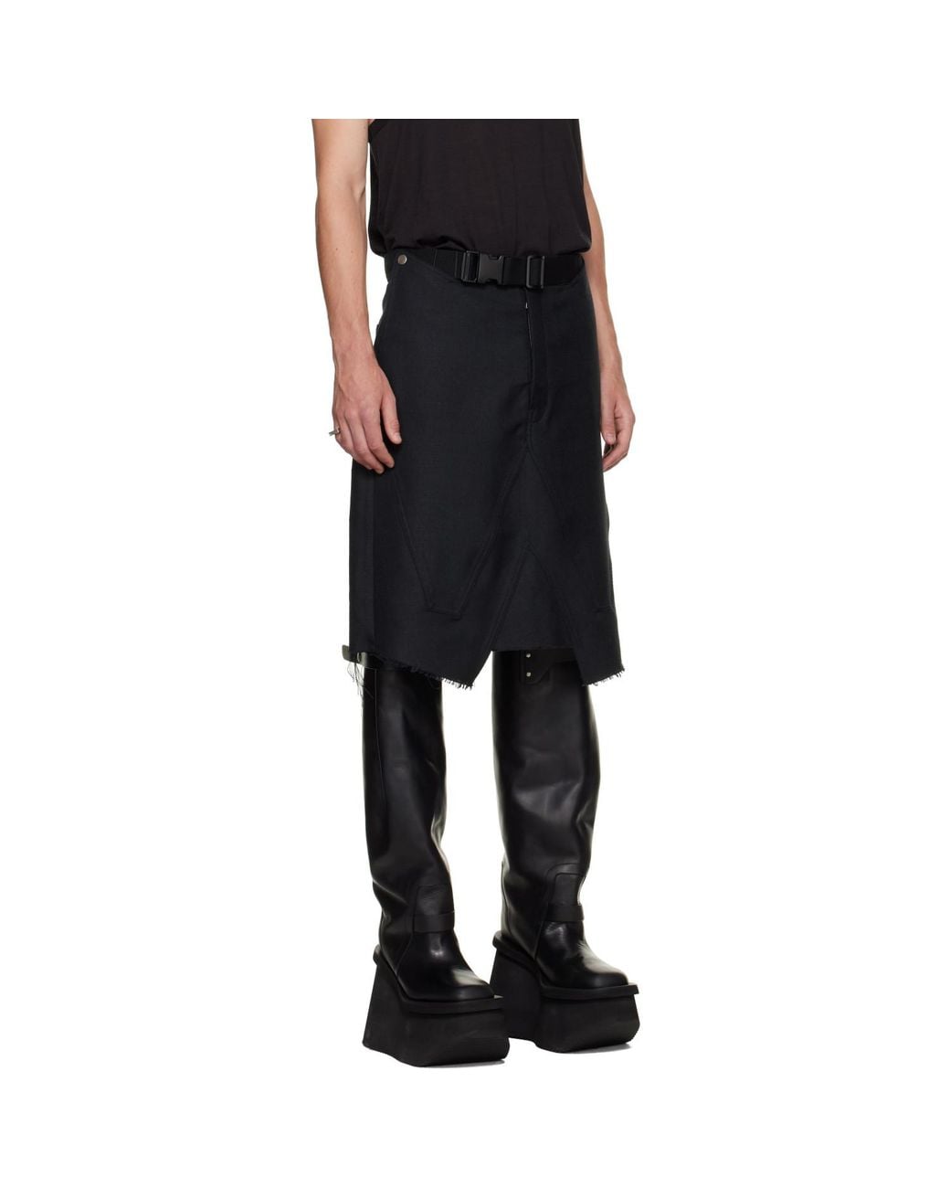 Rick Owens Black Tower Skirt for men