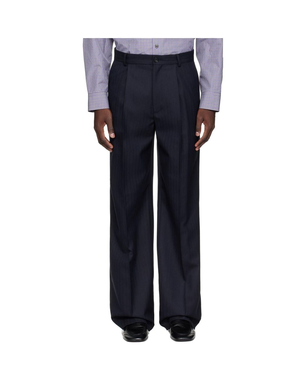 Dries Van Noten Blue Wool Trousers for men