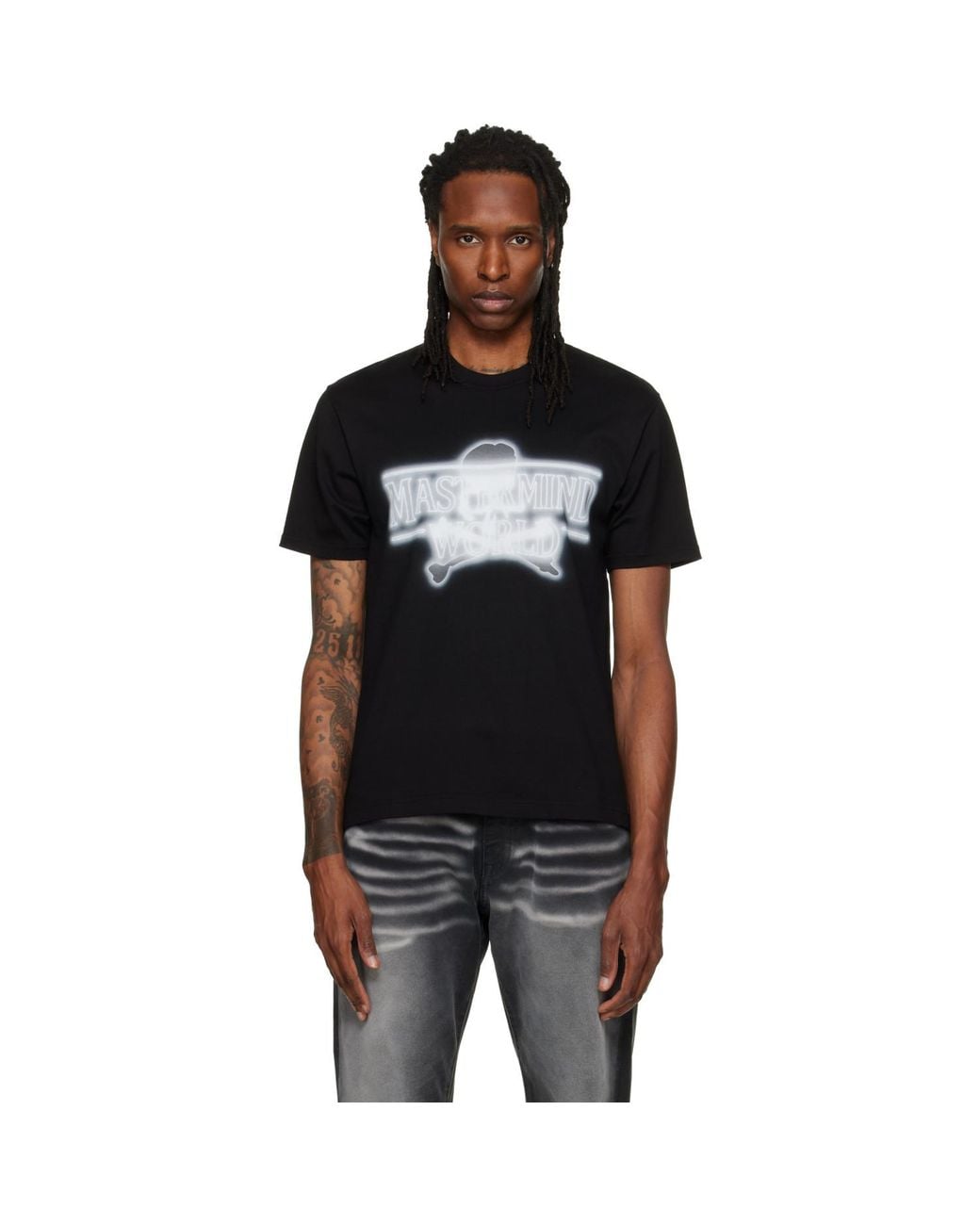 MASTERMIND WORLD Black Neon Logo/T-Shirt for men