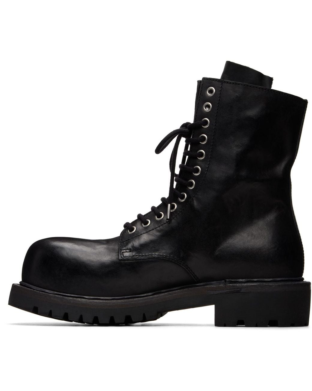 A Diciannoveventitre Black Reverse Prisma Combat Boots for men
