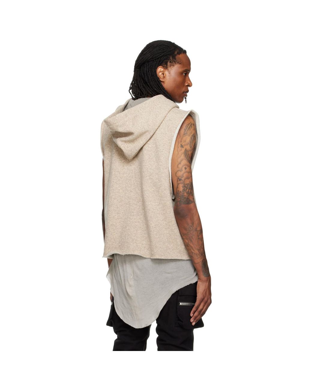 Rick Owens Natural Off- Tower Sl Hoodie for men