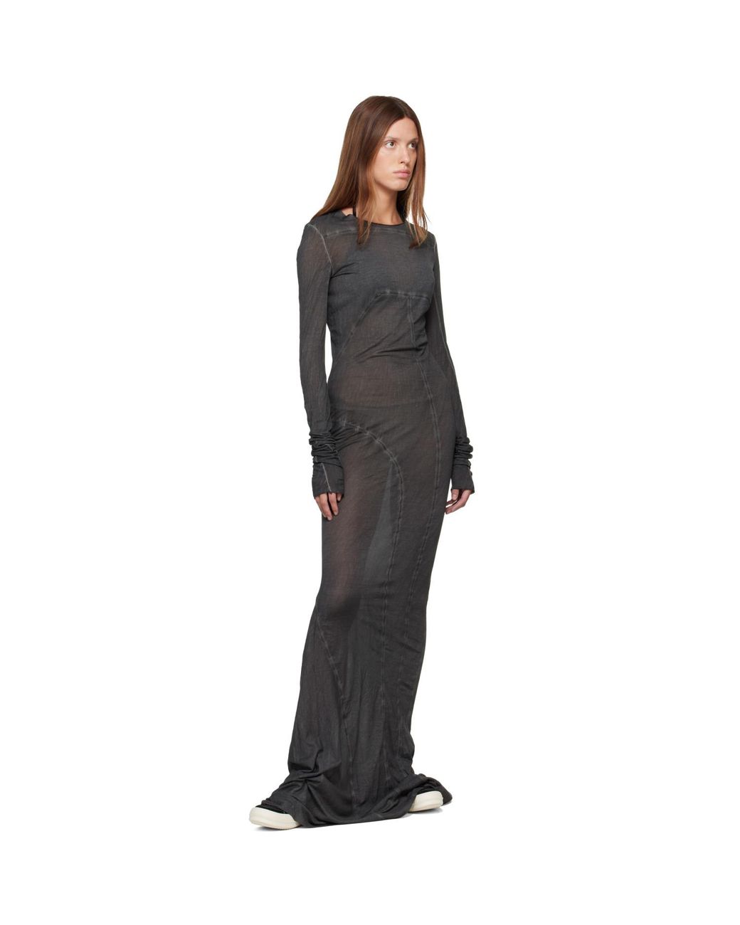 Rick Owens Black Tower Simple Edfu Maxi Dress