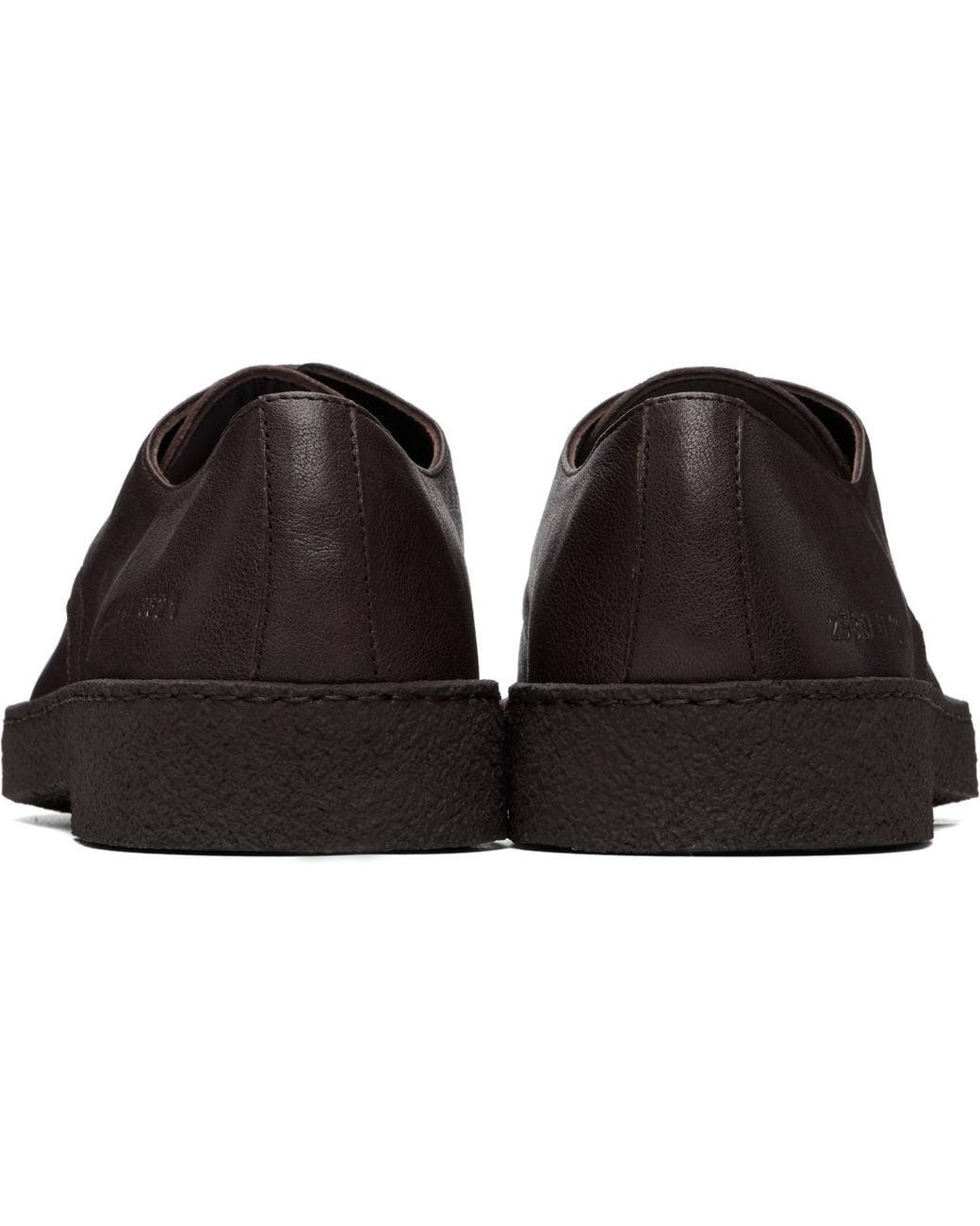 Common Projects Brown Leather Rubber Sole Derbys for men