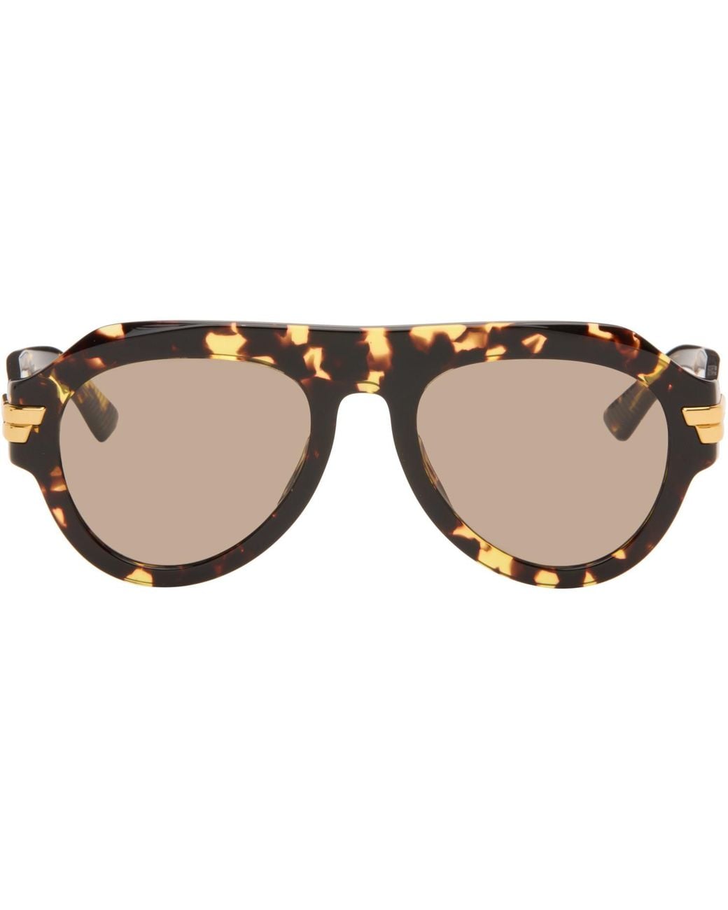 Bottega Veneta Brown Mitre Aviator Sunglasses