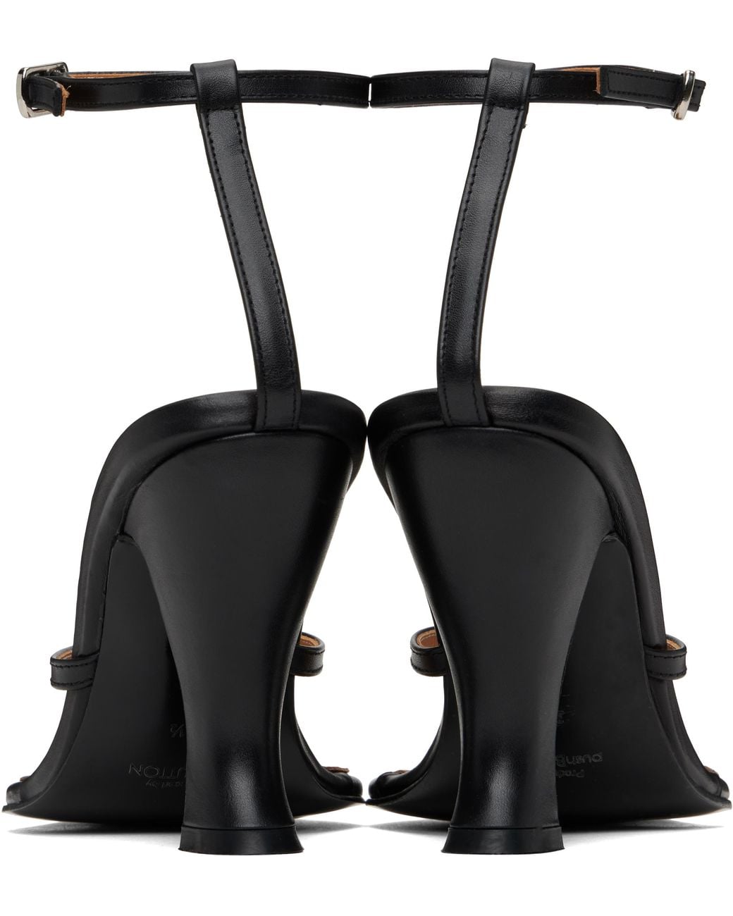 Pushbutton Black Pointy Heels