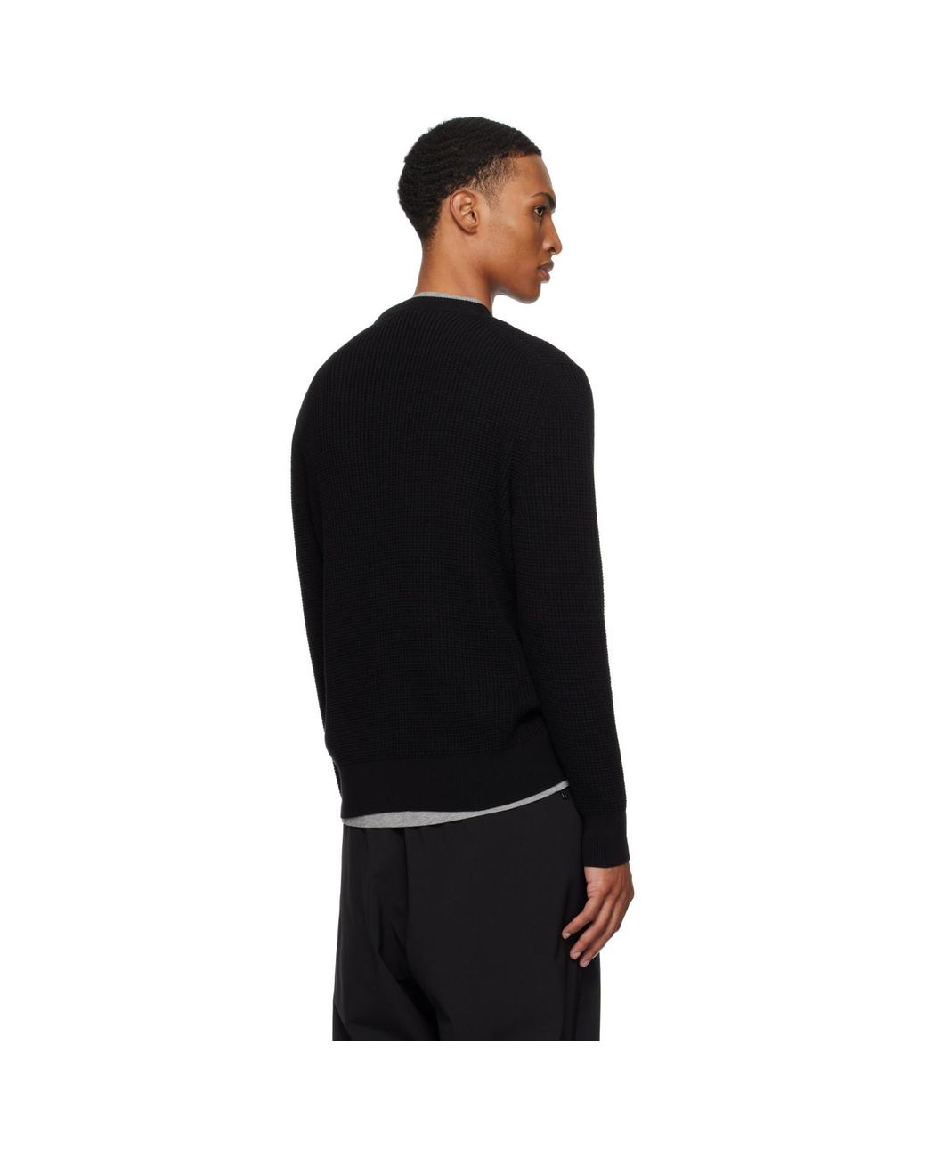 Moncler Black Crew Neck Sweater for men