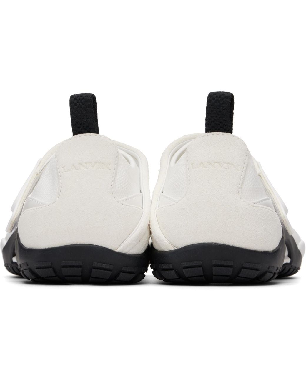 Lanvin White Lnv1 Knit & Suede Sneakers