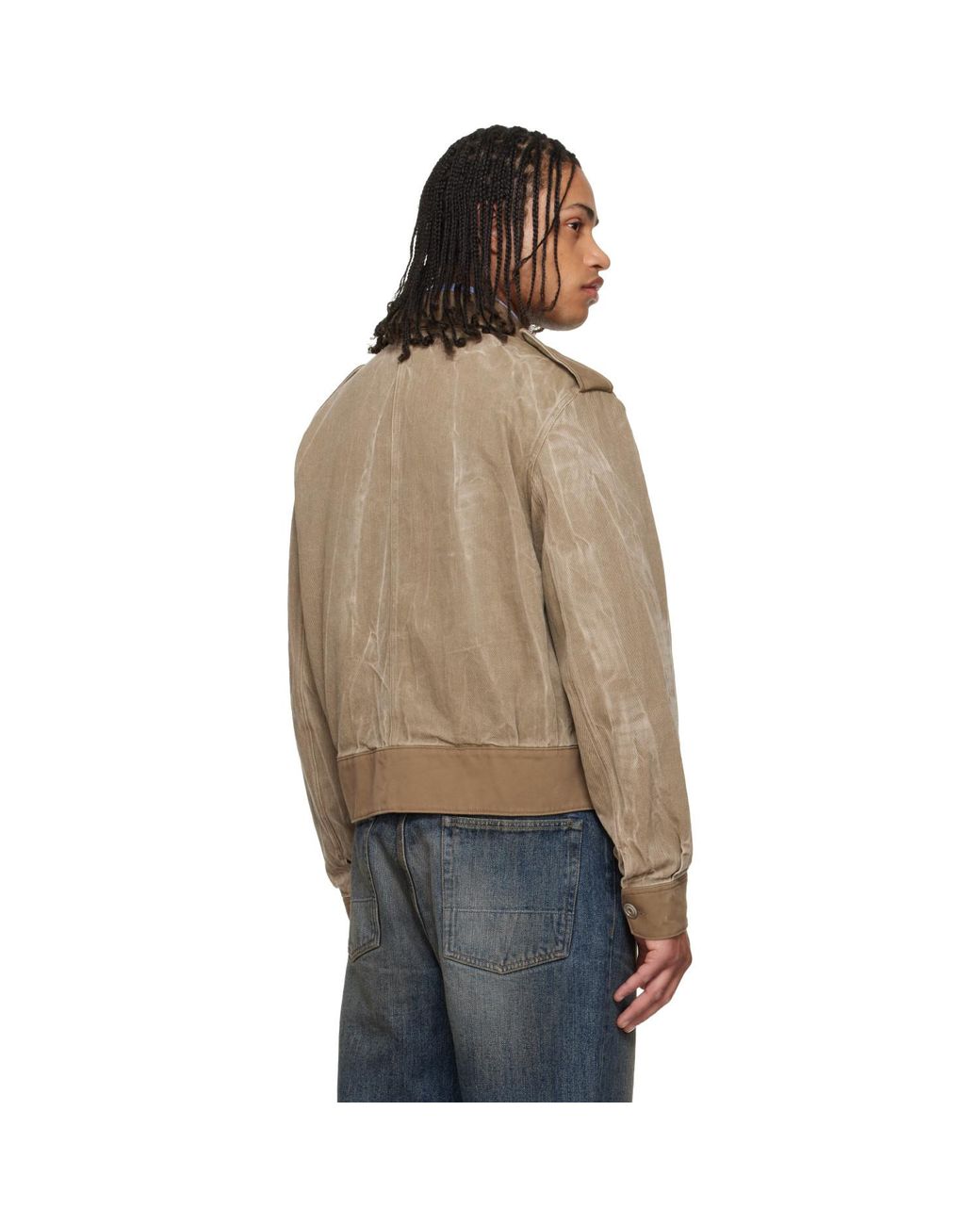 Our Legacy Blue Khaki Battle Denim Jacket for men