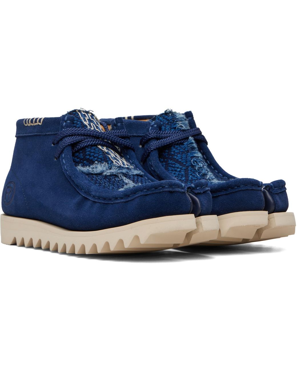 A Bathing Ape Blue Manhunt Tabi Desert Boots for men