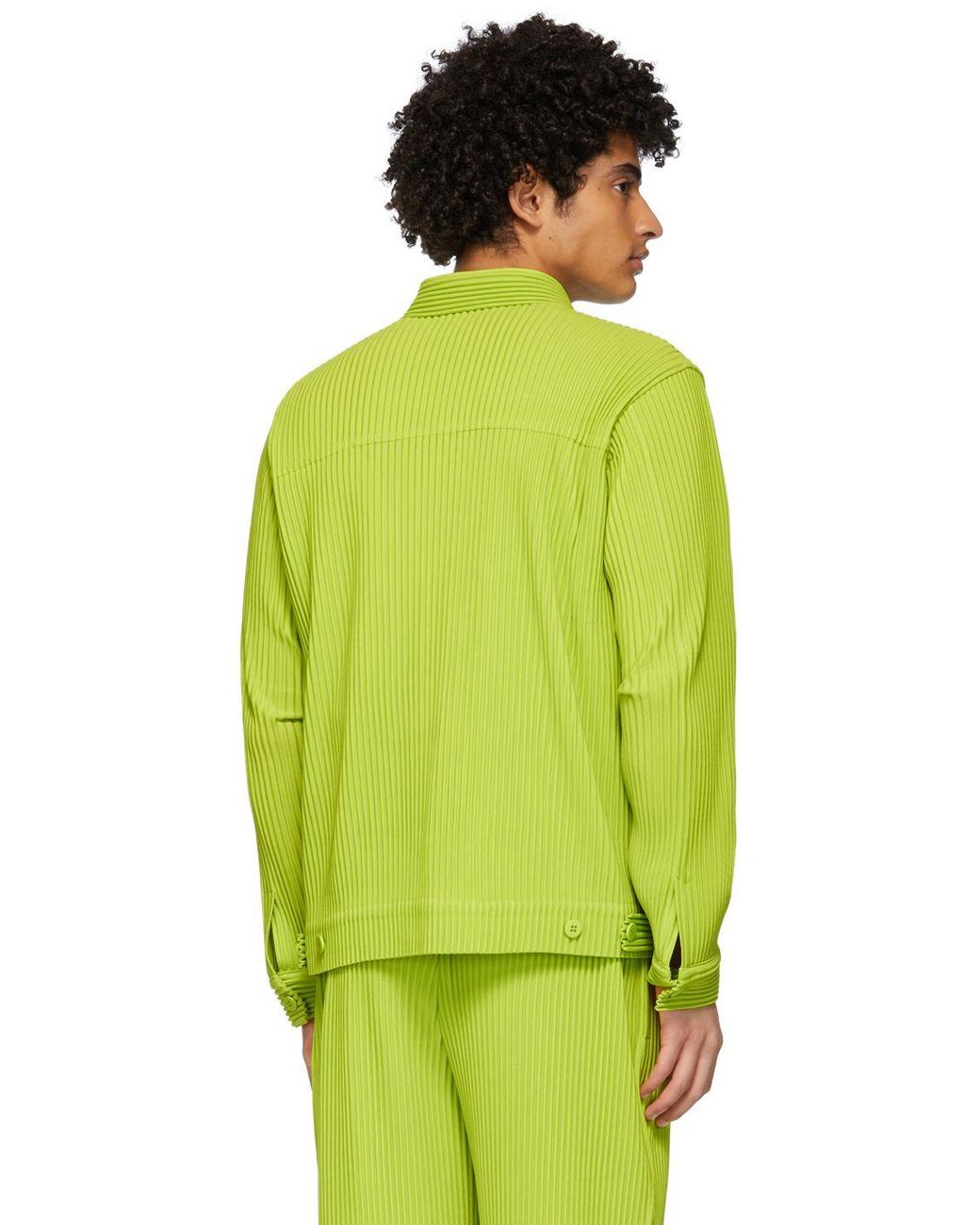 Homme Plissé Issey Miyake Men's Green Tailored Pleats 1 Jacket