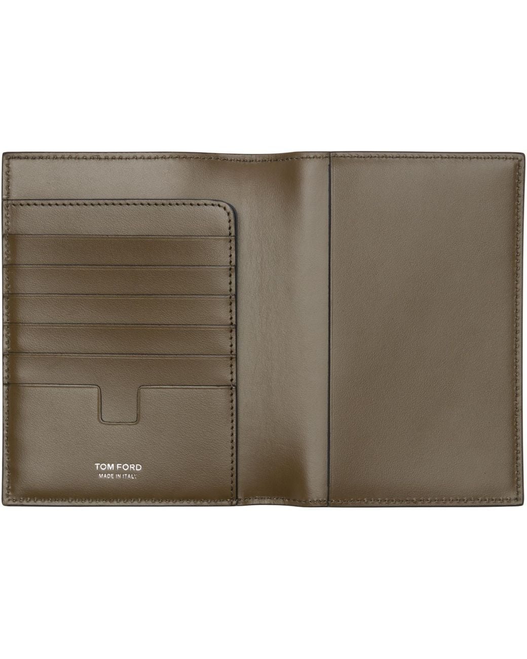 Tom Ford Green Khaki T Line Passport Holder for men
