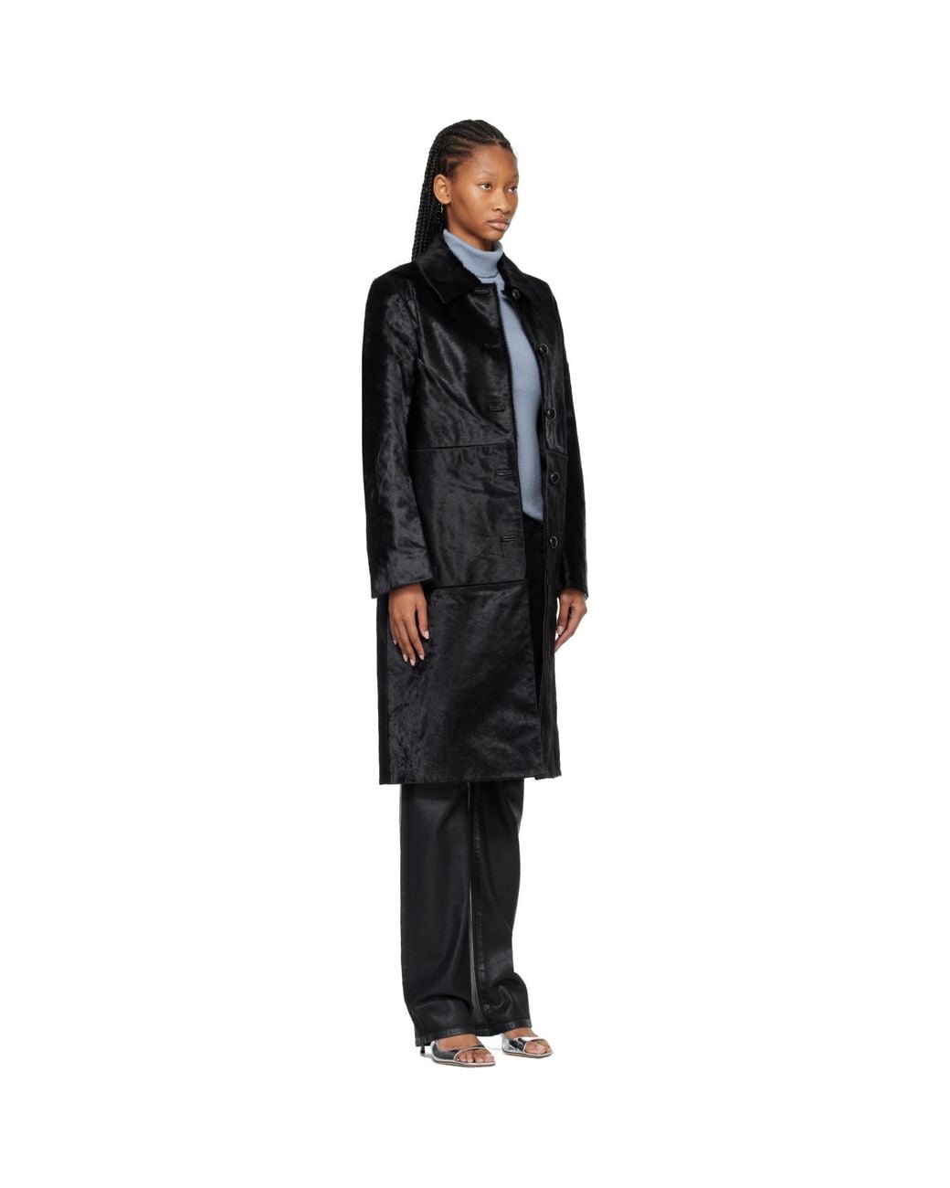 Rohe Black Pony Hair Coat
