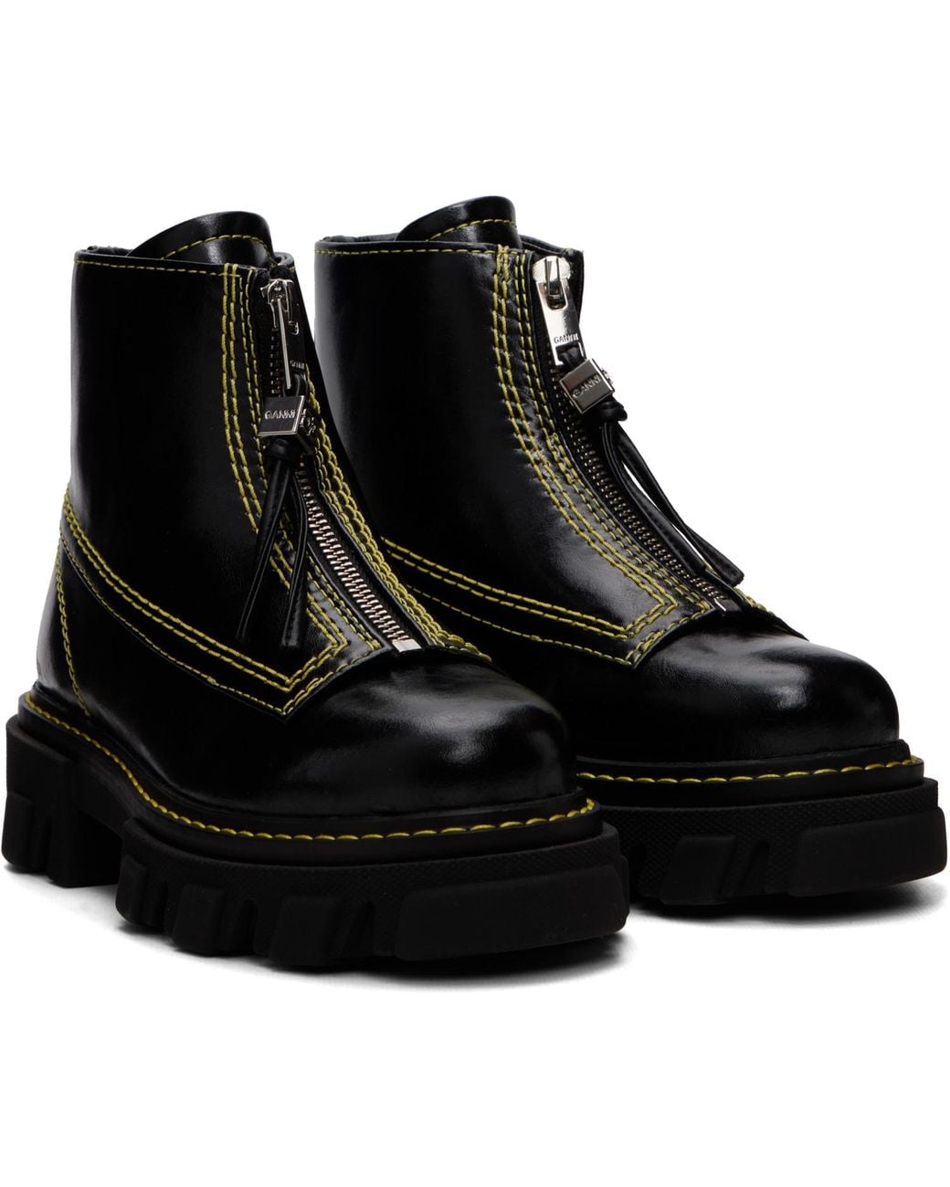 Ganni Black Cleated Boots