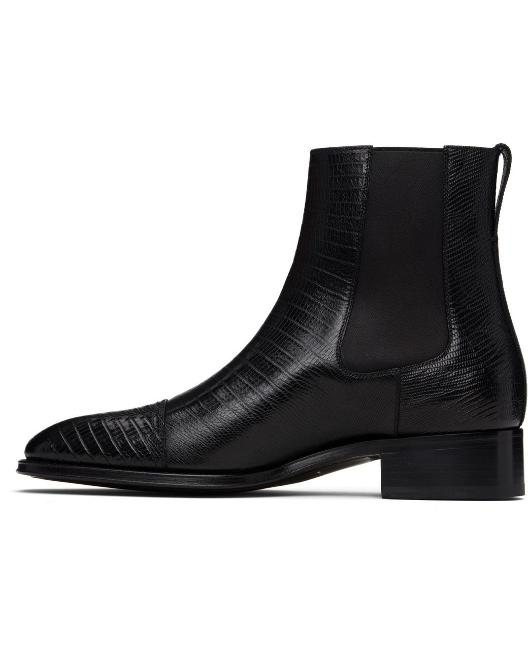 Tom Ford Black Printed Tejus Chelsea Boots for men