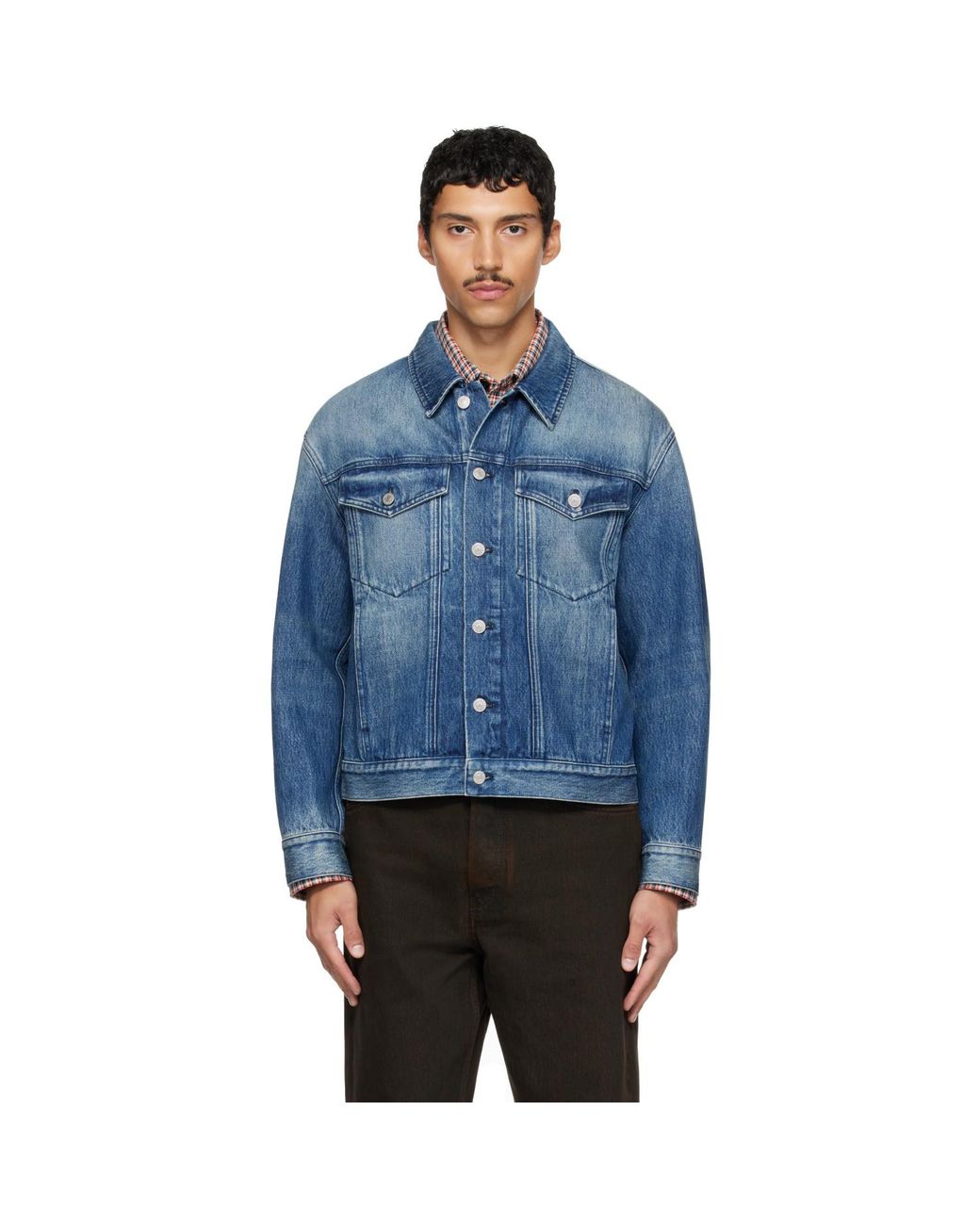 Dries Van Noten Blue Faded Denim Jacket for men