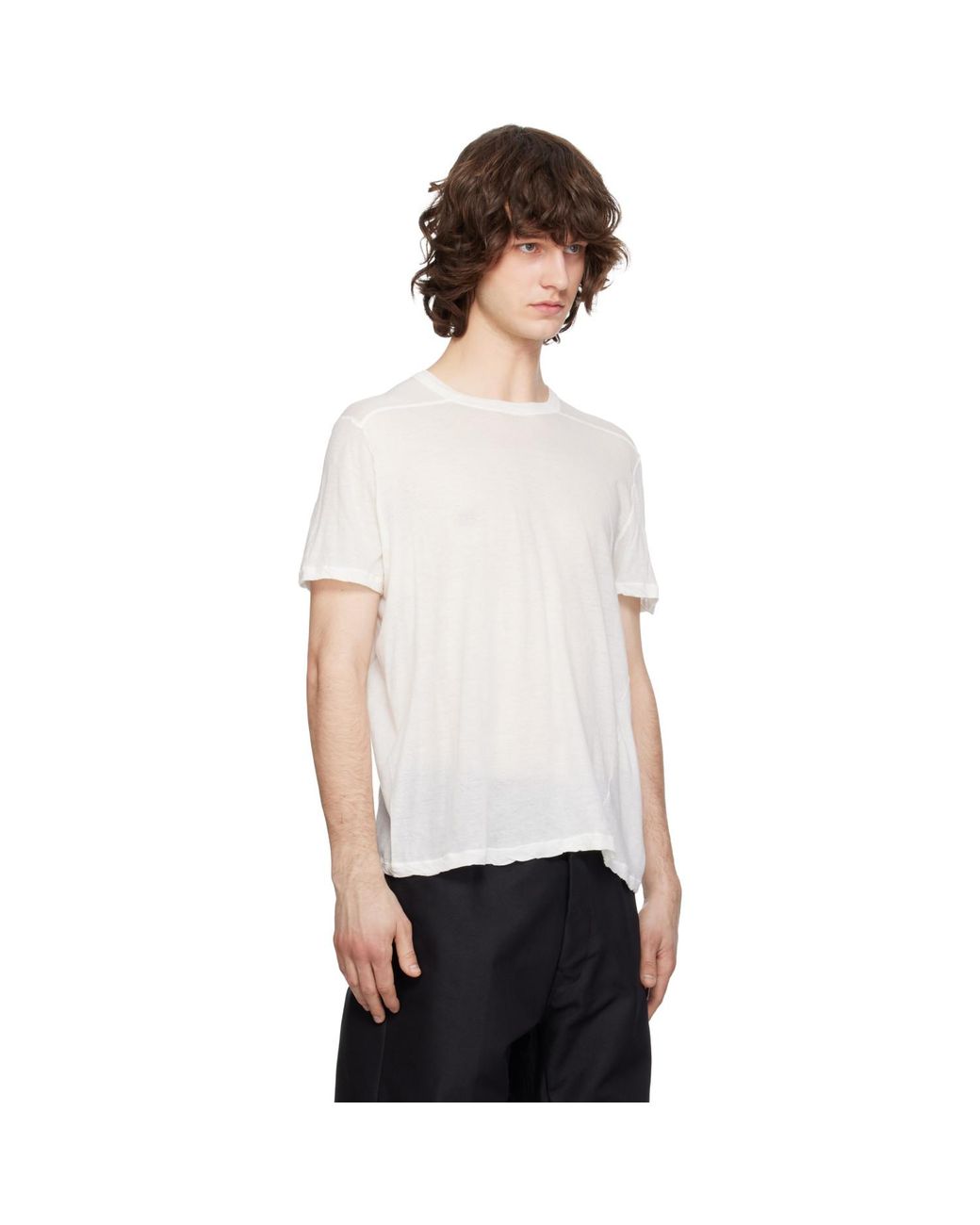 Rick Owens White Off- Temple Short Level T-Shirt for men