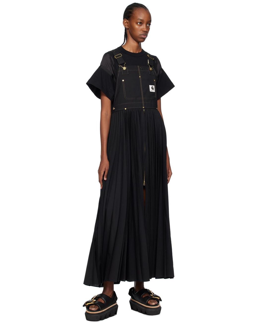 sacai サカイ Carhartt WIP プリーツマキシワンピース sacai-Black-Carhartt-Wip-