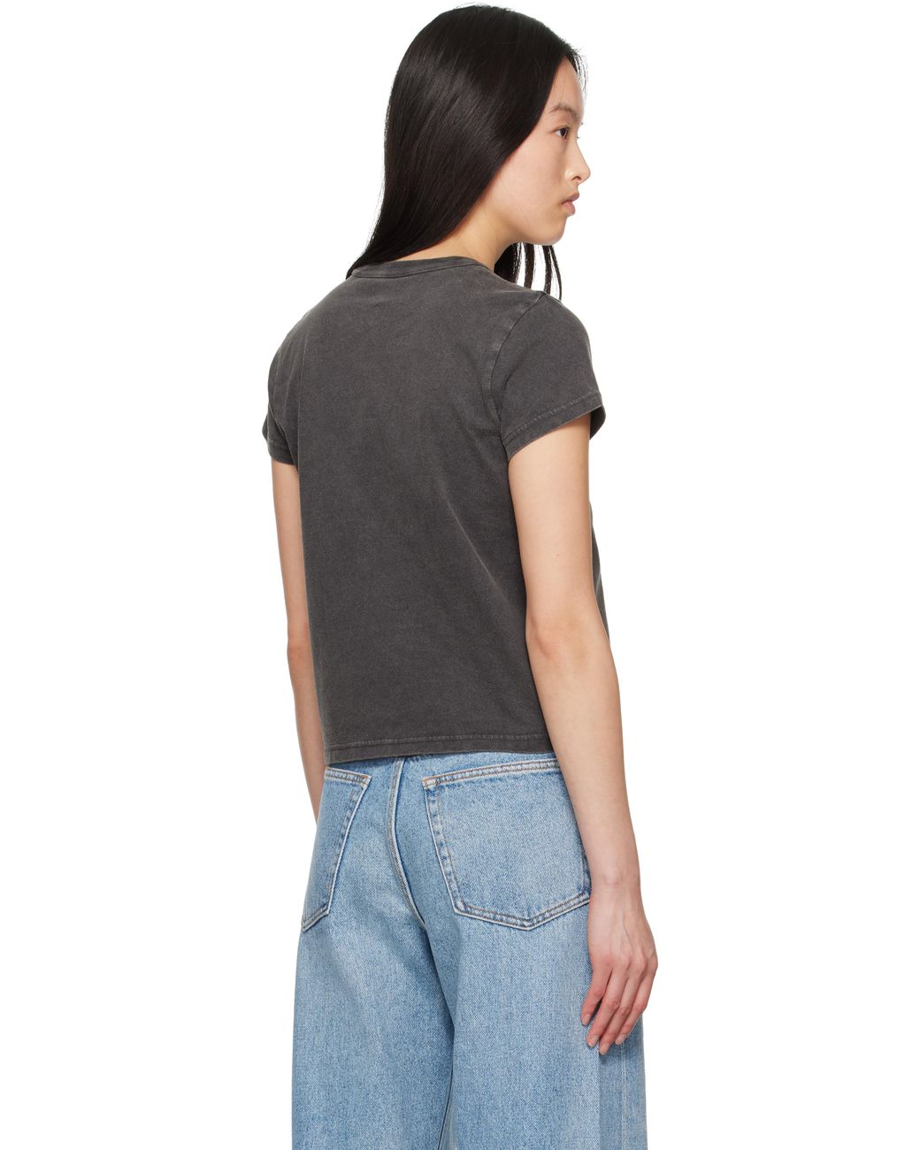【関税込み】Alexander Wang ブラック ディストレスロゴ Tシャツ Alexander Wangのブラック ディストレス ロゴ Tシャツがセール中