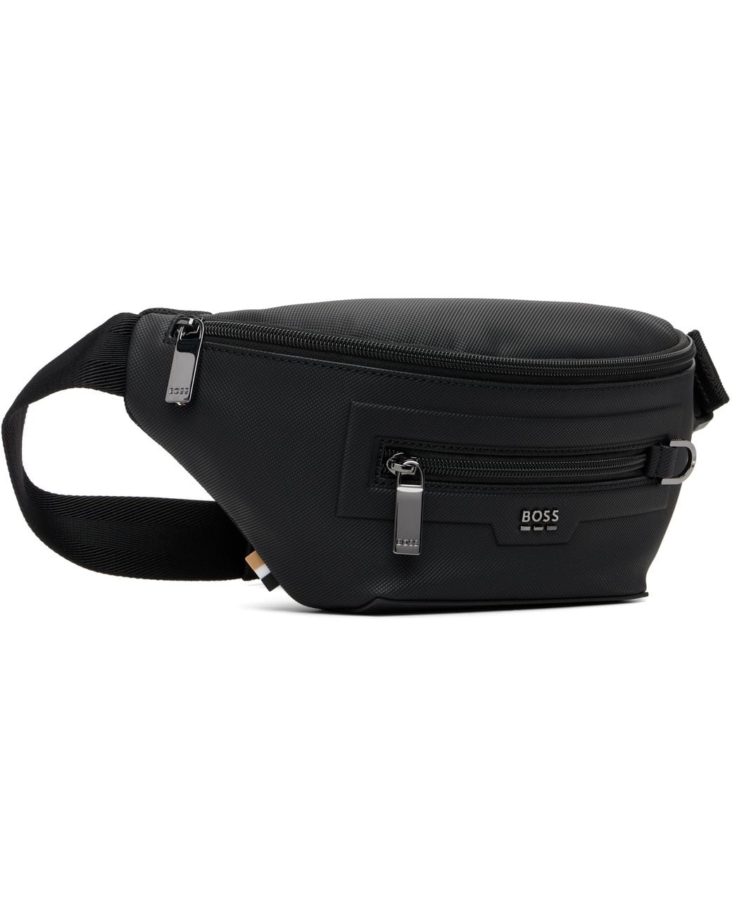 Boss Black Canvas Belt Bag for men