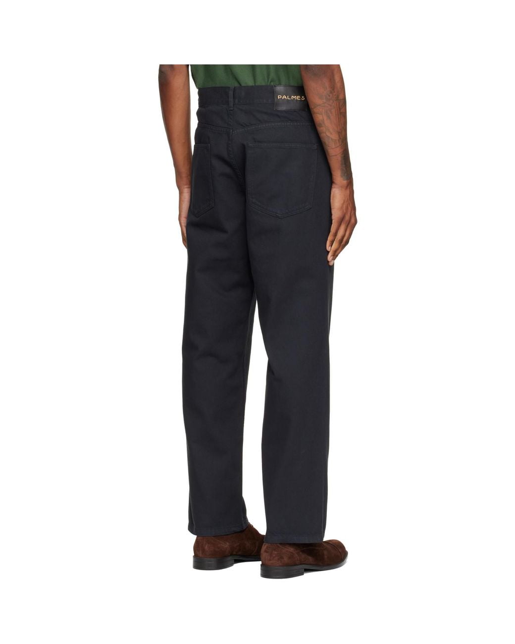 Palmes Blue Coarse Trousers for men