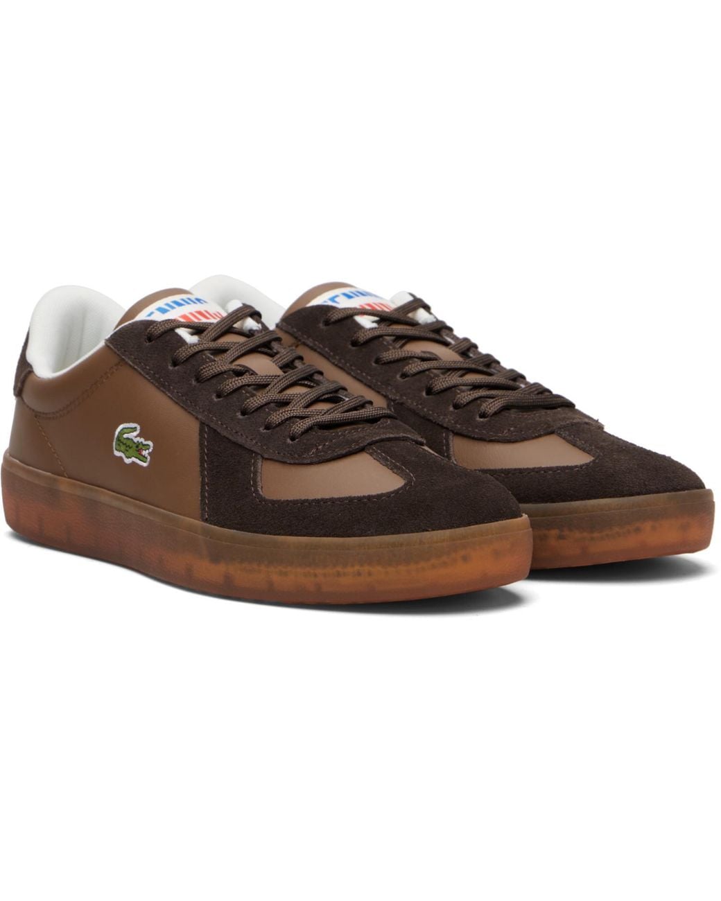 Lacoste Brown Baseshot Pro Leather Sneakers for men