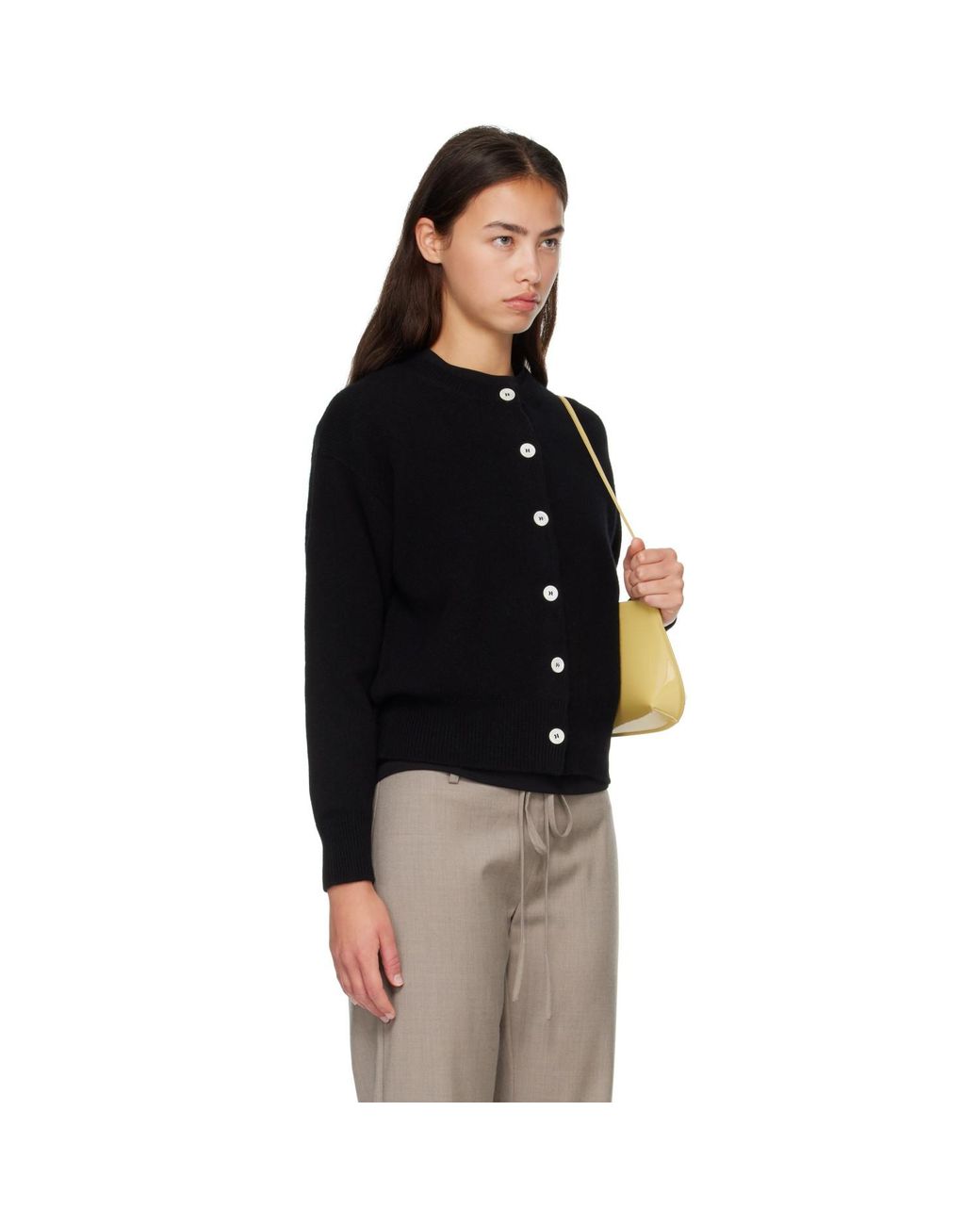 &Daughter Black Ada Crewneck Cardigan